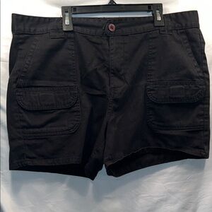 Classic Black Cargo Shorts for Women, Size 12